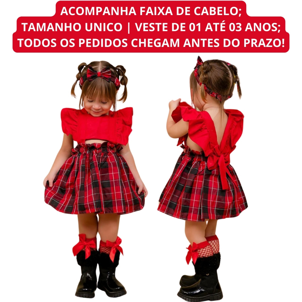 Conjunto Infantil Menina  (1, 2 e 3 anos) Romper Macacão Bebê Menina