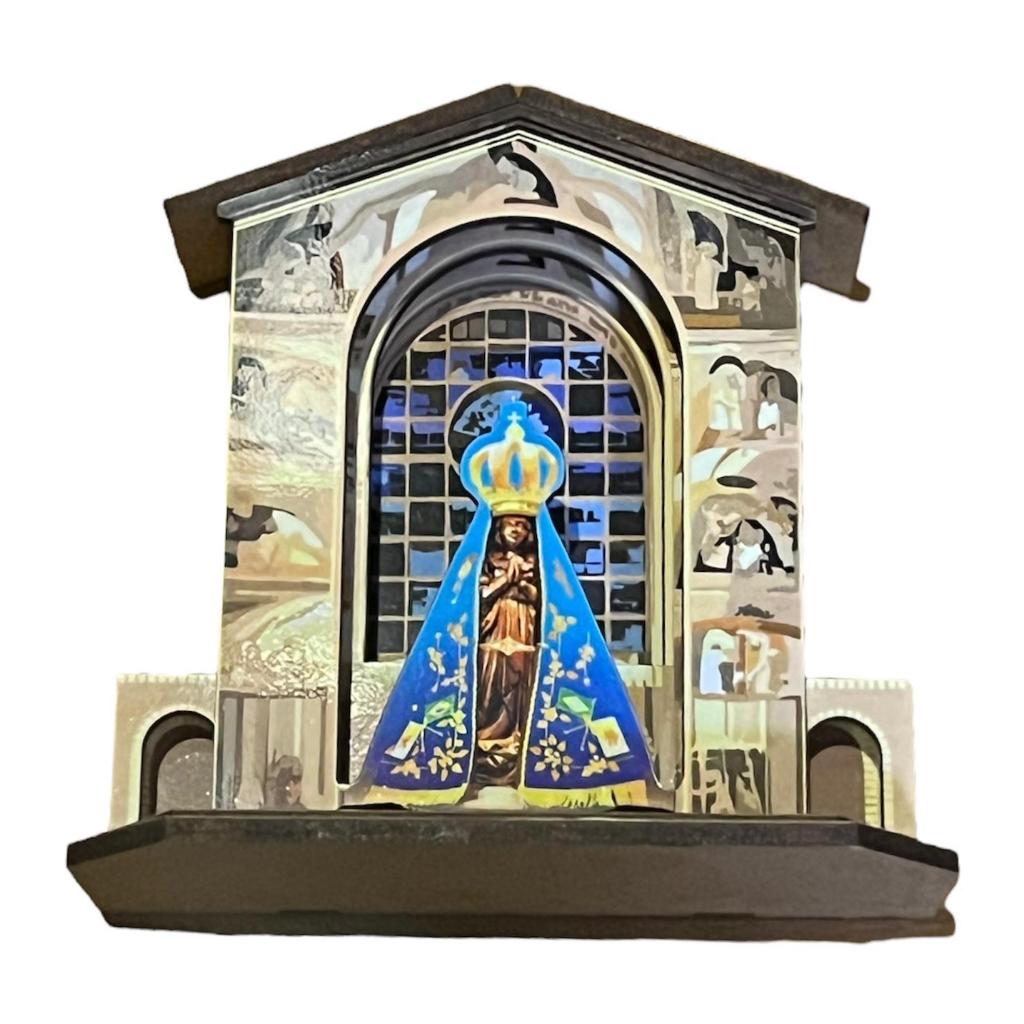 CAPELA BASILICA DE NOSSA SENHORA APARECIDA DE MDF - MADEIRA- DECORAÇÃO