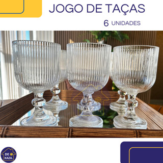 JOGO DE TAÇAS GRAFFIATO 370 ML COM 6 UNIDADES DE VIDRO TRANSPARENTE