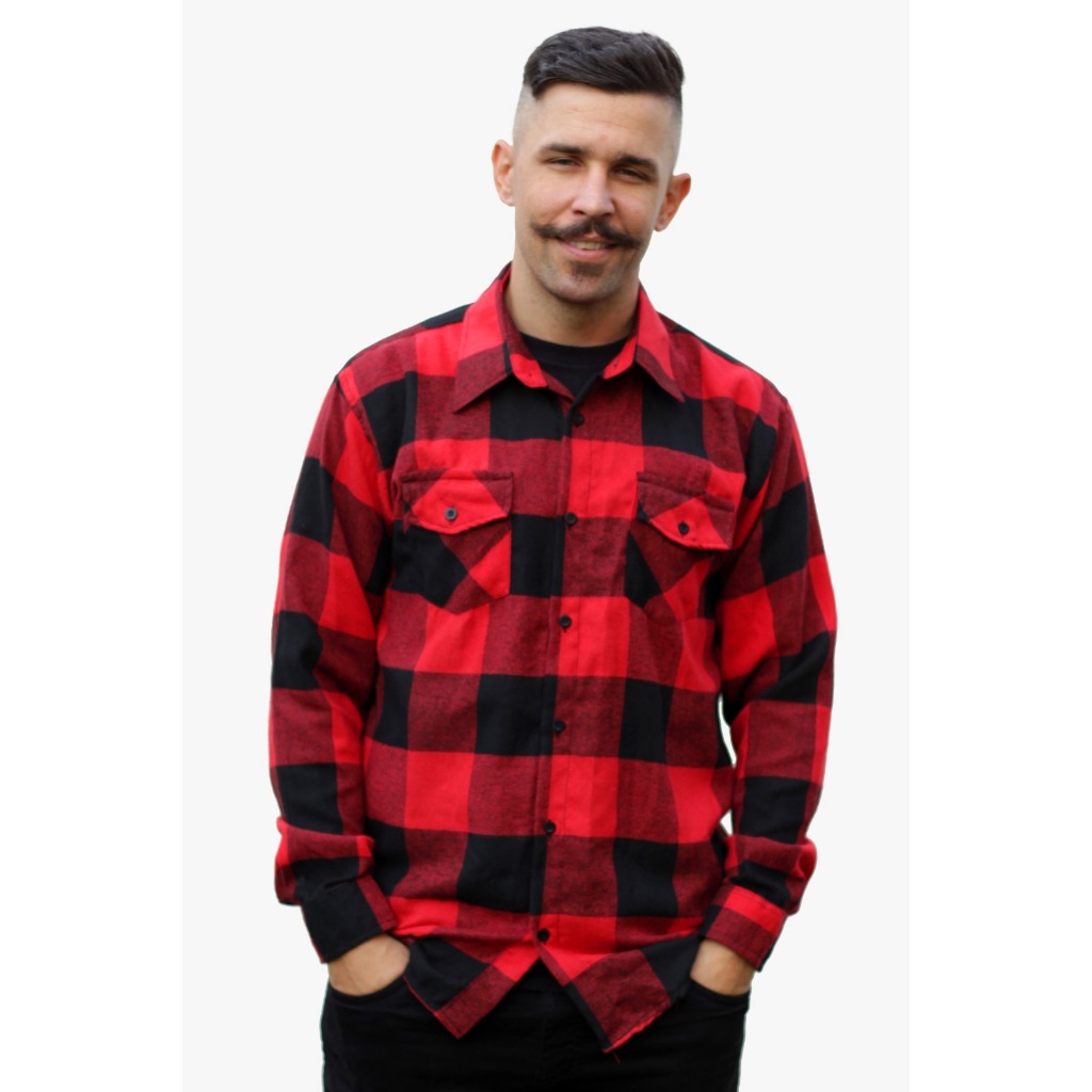 Camisa social xadrez adulto masculina flanelada estilo lenhador inverno