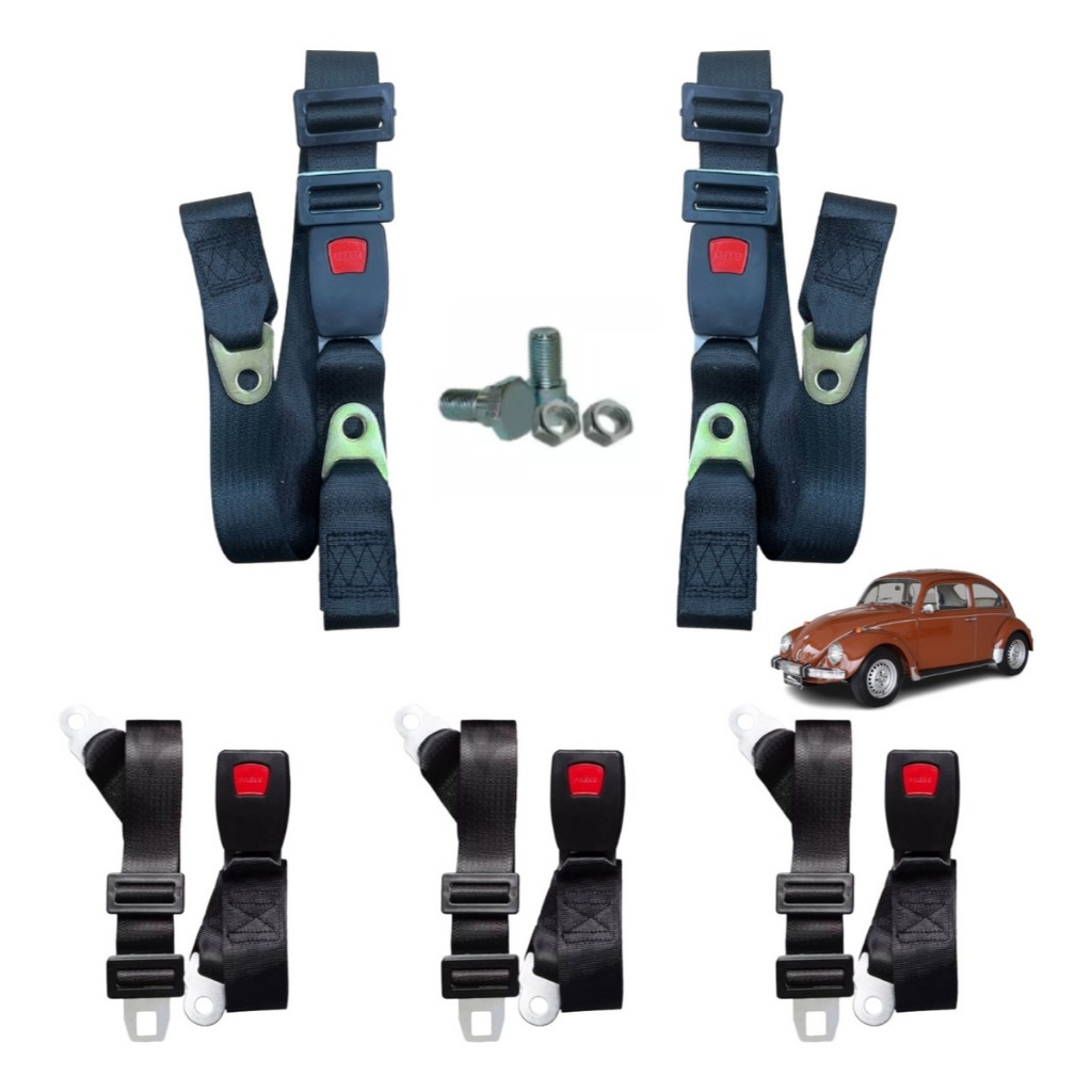 Kit Cinto De Segurança P/ Fusca Brasília Chevette - 5 Peças em Oferta na Shopee
