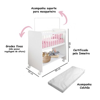 Mini Berço Bebê Moisés FloFlo Colchão Incluso em Oferta na Shopee