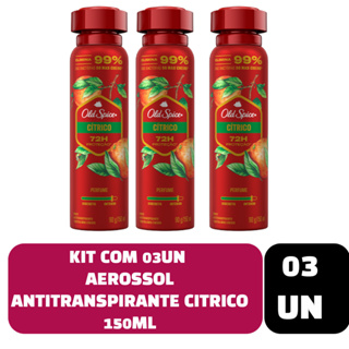 Kit com 03un Desodorante Aerossol Antitranspirante Citrico Old Spice 150ml em Oferta na Shopee