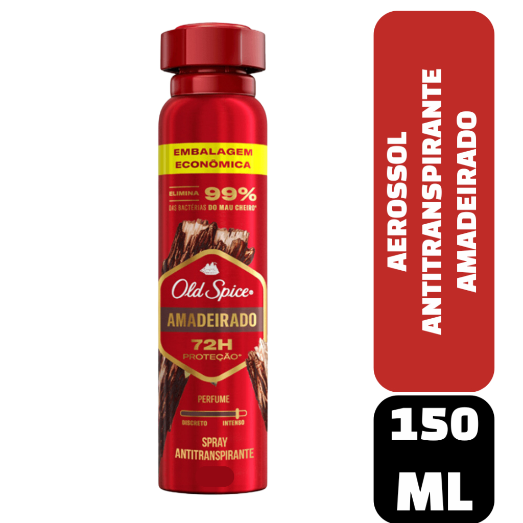 Desodorante Antitranspirante Aerossol Old Spice Amadeirado 150ml