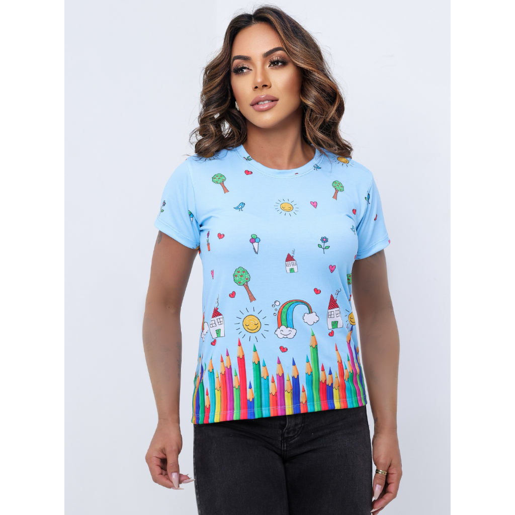 Blusa Feminina Camiseta T shirt Premium Professora Educação Pedagogia em Oferta na Shopee