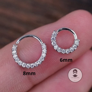 Piercing Argola Septo Daith Helix Cravejado Zirconia Strass 6mm ou 8mm em Oferta na Shopee