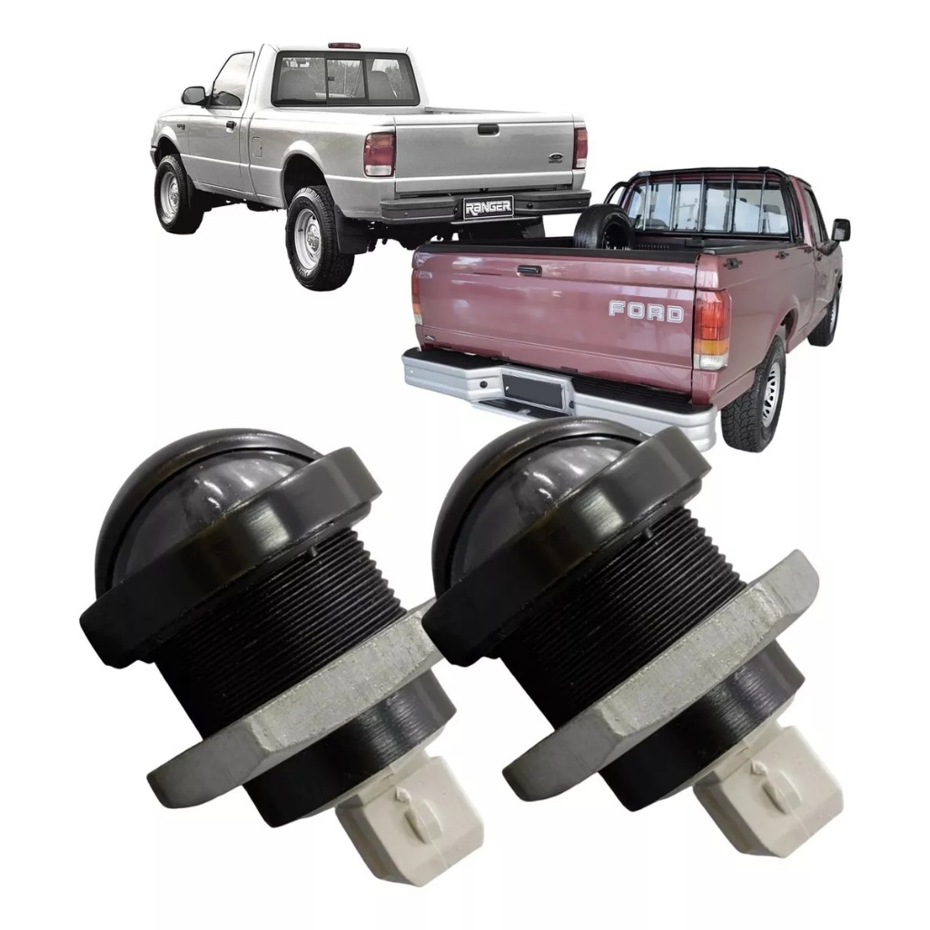 Luz Lanterna de Placa F-1000 Ranger 98/... Com Porca e Soquete Par 2 Peças