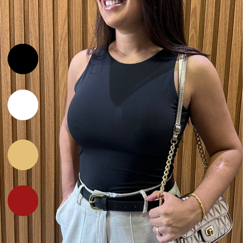 BODY FEMININO REGATA SUPLEX TECIDO DUPLO COM FORRO INTERNO VERSÁTIL E CONFORTÁVEL PREÇO DE FÁBRICA