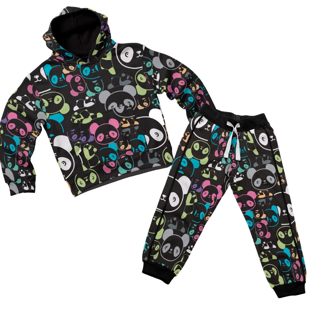 Conjunto Moletom Infantil Kit Blusa e Calça Pijama Festa Escola Estampa Personagem Preto Roxo