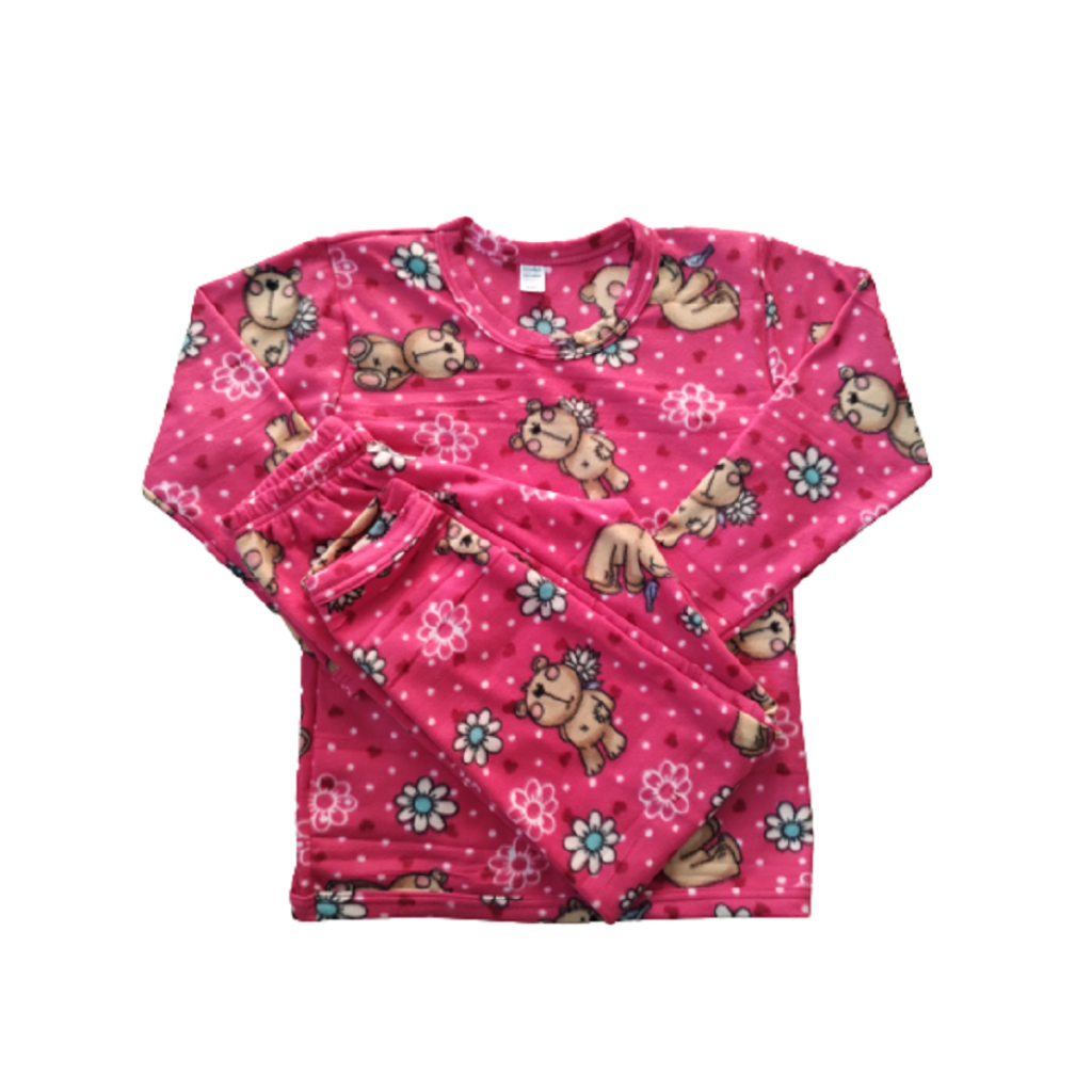 Kit 02 Pijamas Infantil Longo Soft Inverno Super Quentinho de 1 a 5 Anos