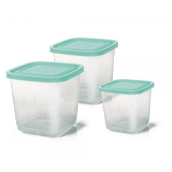 Conjunto Mantimento Quadrado 3 PÇS - 200ML/550ML/1100ML