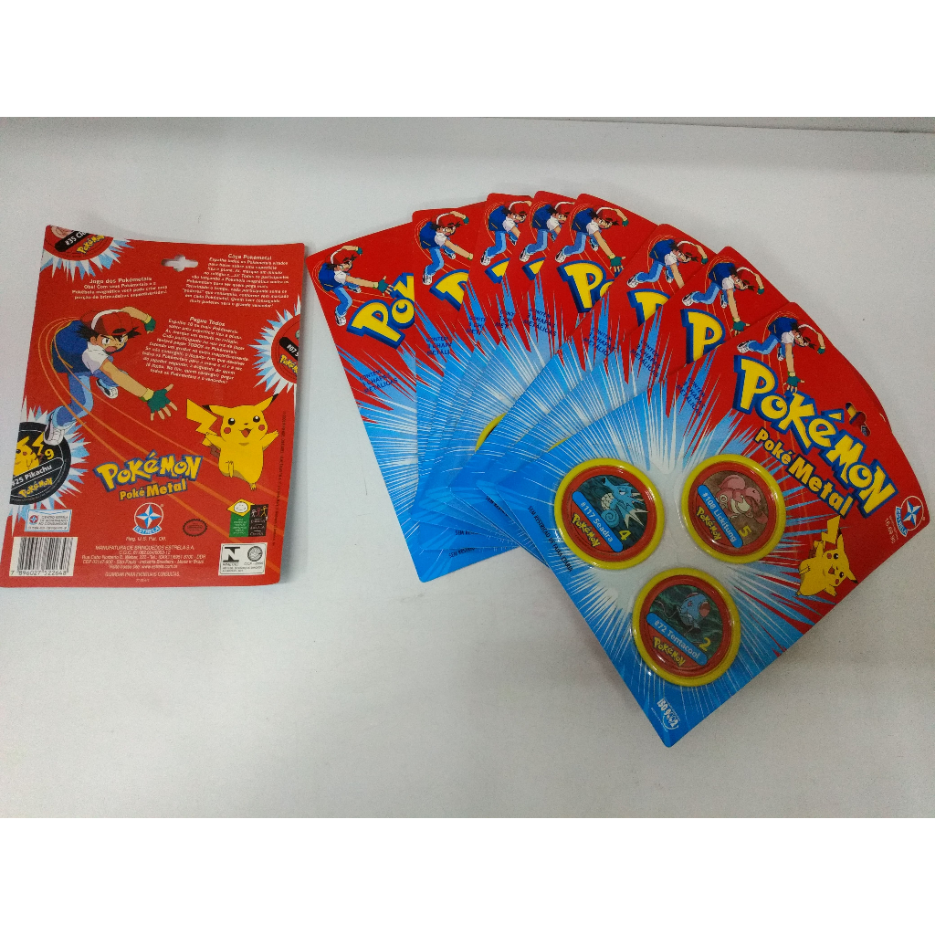 Lote Com 10 Cartelas Lacradas Tazo Pokemon Metal Un432