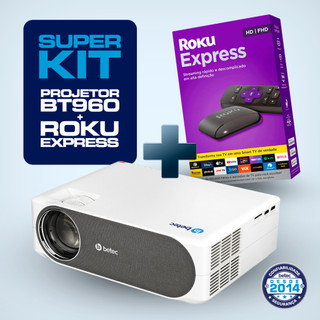 Kit Projetor Betec BT960 Full HD 3800 Lumens + Roku Express Smart Wifi em Oferta na Shopee