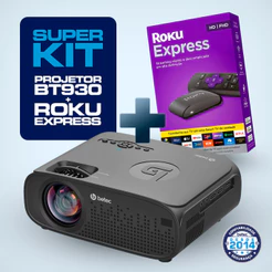 Kit Mini Projetor Betec BT930 Full HD 2700 Lumens + Roku Stick Smart Wifi