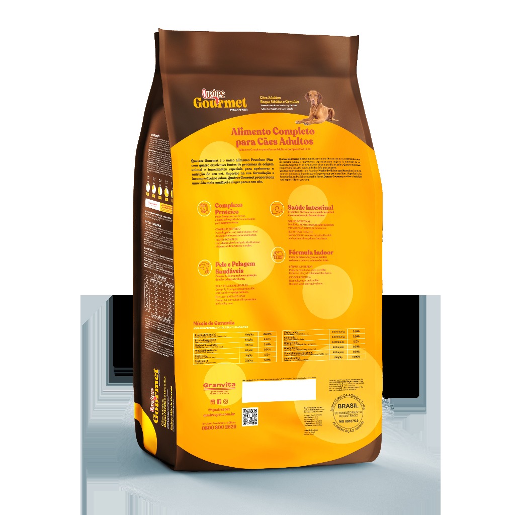 Ração Quatree Gourmet Adulto Raça Média e Grande 15 kg · foto 2