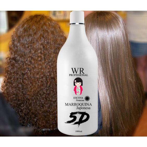 Marroquina Japonesa 5D 1000ml - Alisa Até, 100% Na Primeira Aplicação Até Mesmo Em Cabelos Afros