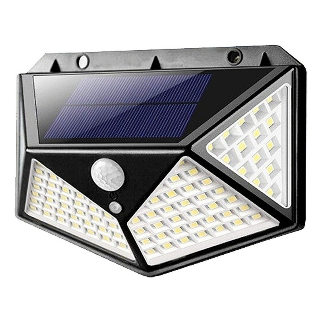 Luminária Solar A Prova Dágua 100 Led Com Sensor De Presença