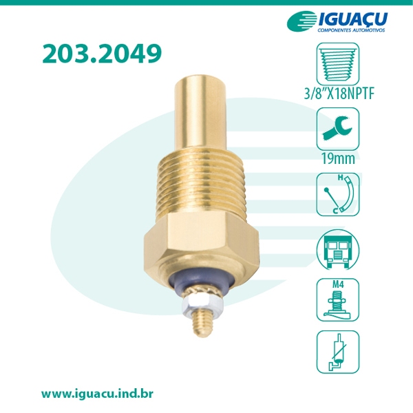 Interruptor Temperatura Agua Para Ford Cargo 1215/ 1415/ 141