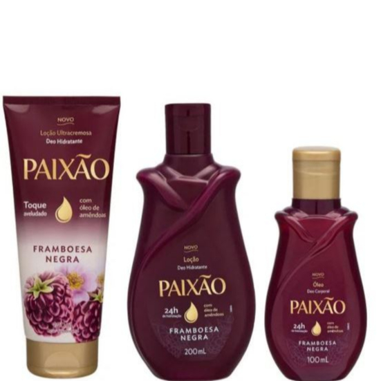 Linha Paixão Framboesa Negra Hidratante e óleo corporal