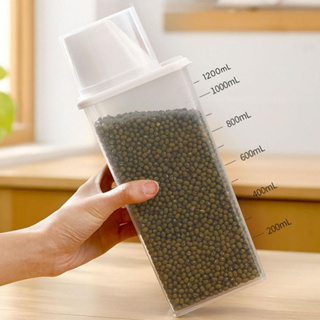 KIT 5 Potes De 1200ML Hermeticos De Plástico Com Tampa Medidora Para Armazenamento De Alimentos em Oferta na Shopee