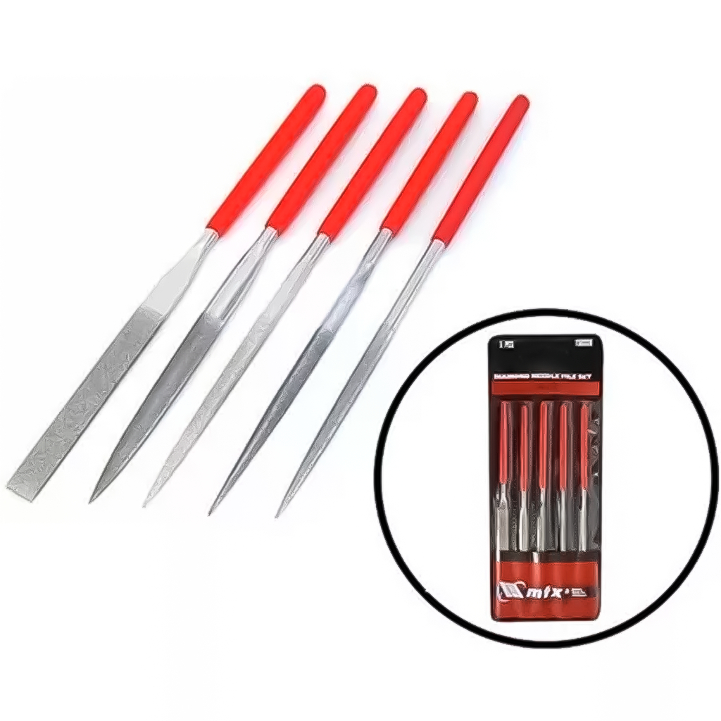 Jogo De Limas Agulha Diamantada 5 Peças Entalhar Desbastar Madeira Metal Plástico Hobby Profissional em Oferta na Shopee