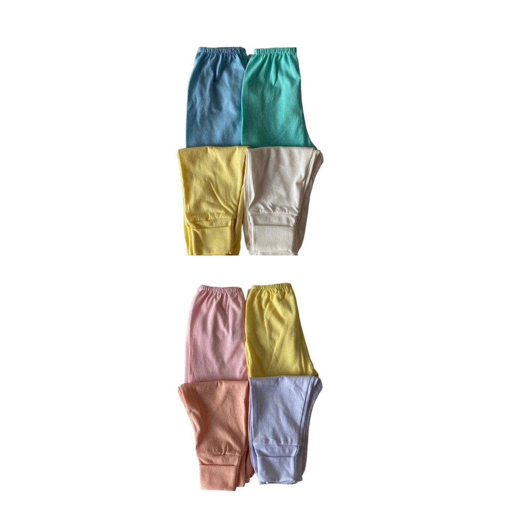 Mijão calça kit c/4 peças, pé reversível 100% algodão bebe menino e menina diversas cores com pé auto reverso em Oferta na Shopee