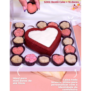 5~25 CAIXAS PARTY BOX CAKE BENTO CAKE + 16 DOCES BRANCA ID5245 21X21X10 em Oferta na Shopee