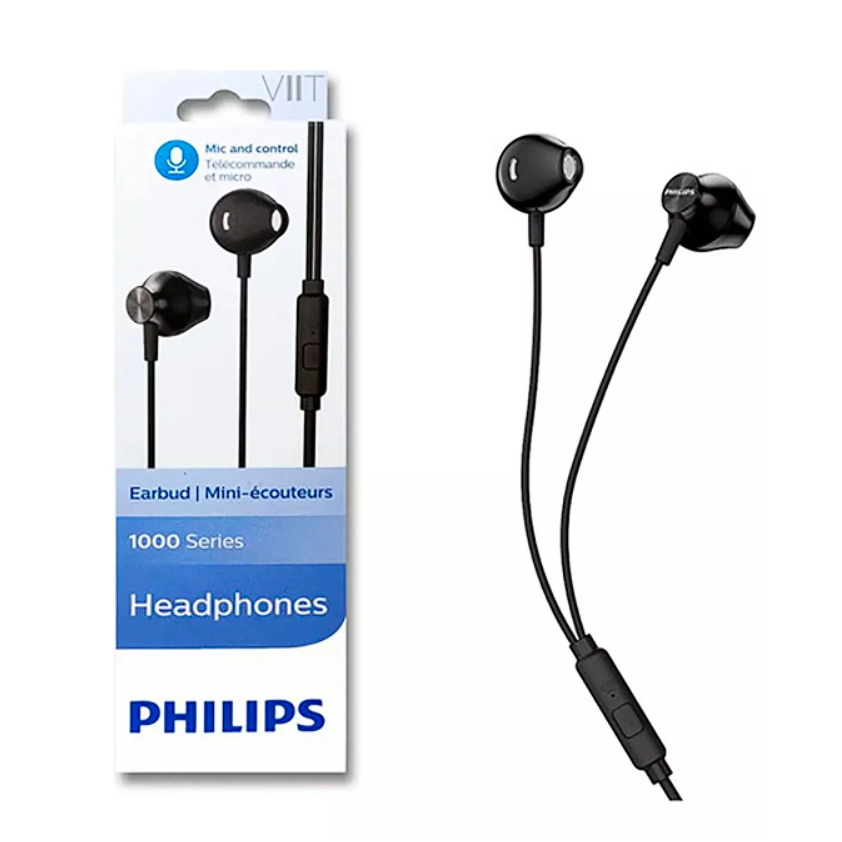 Fone De Ouvido Intra-auricular Philips Com Microfone Taue101bk/00 Preto