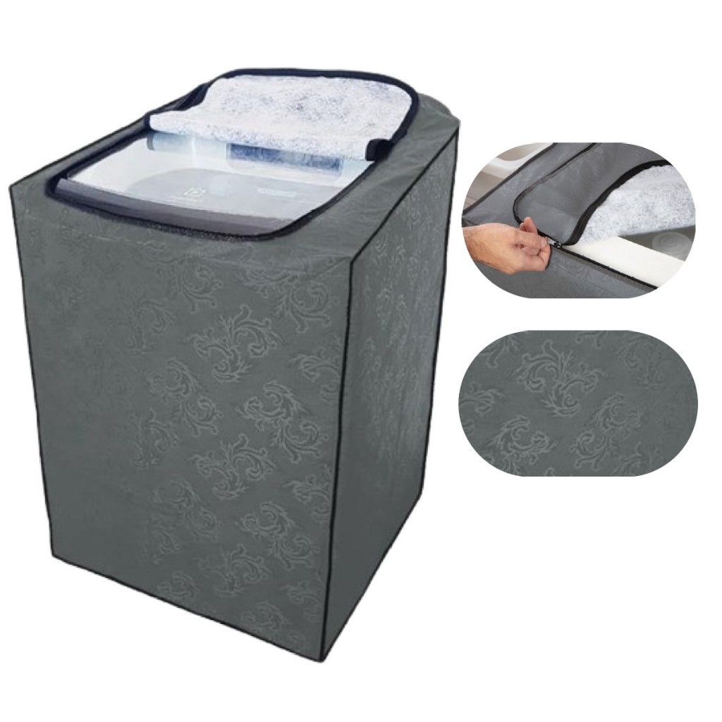 Capa Maquina Lavar Brastemp Eletrolux Consul LG Lava e Seca C/ Zíper 8kg 10kg 12kg 15kg 16kg