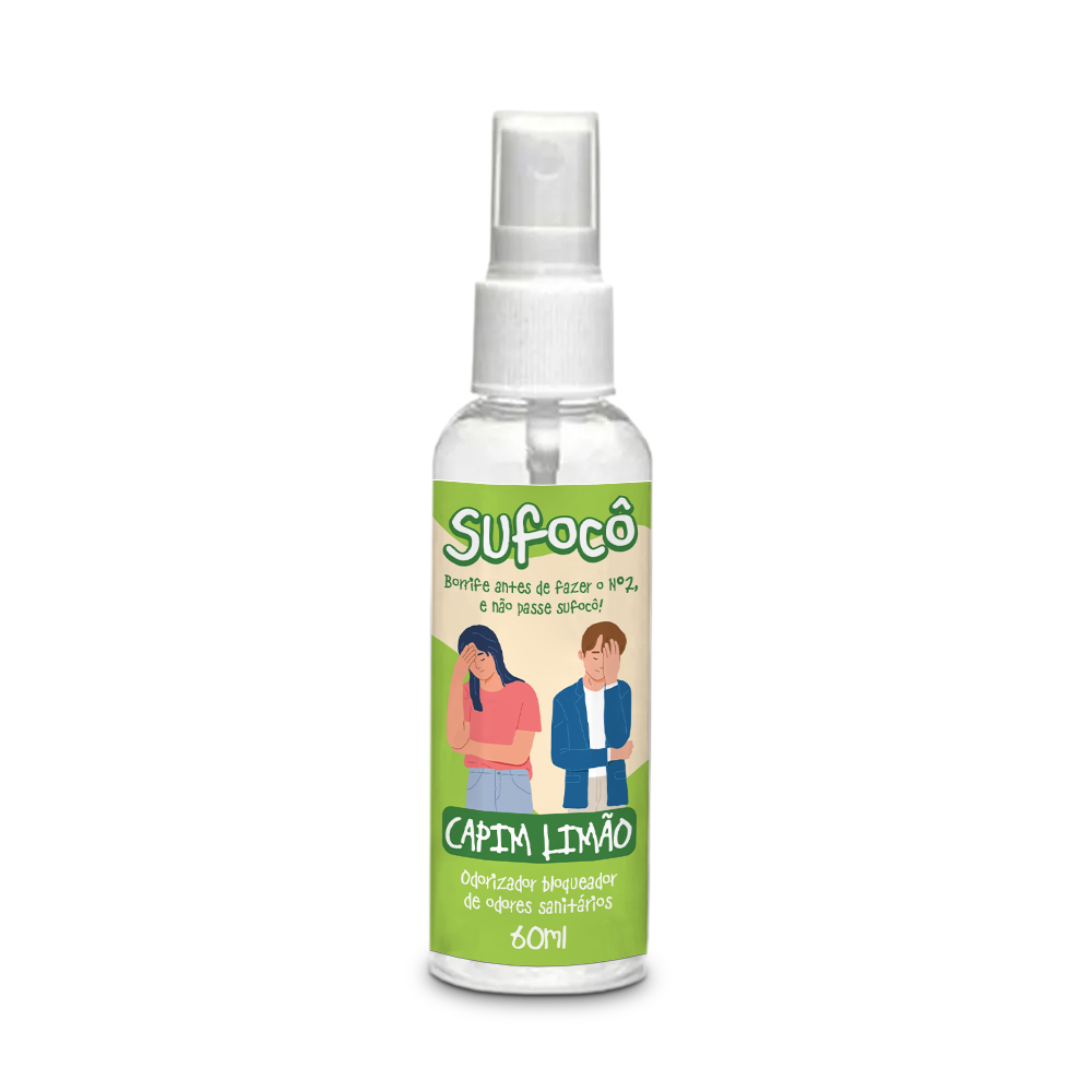 Spray Bloqueador de Odores Sanitário Spray Capim Limão Sufoco Globell - 60mL