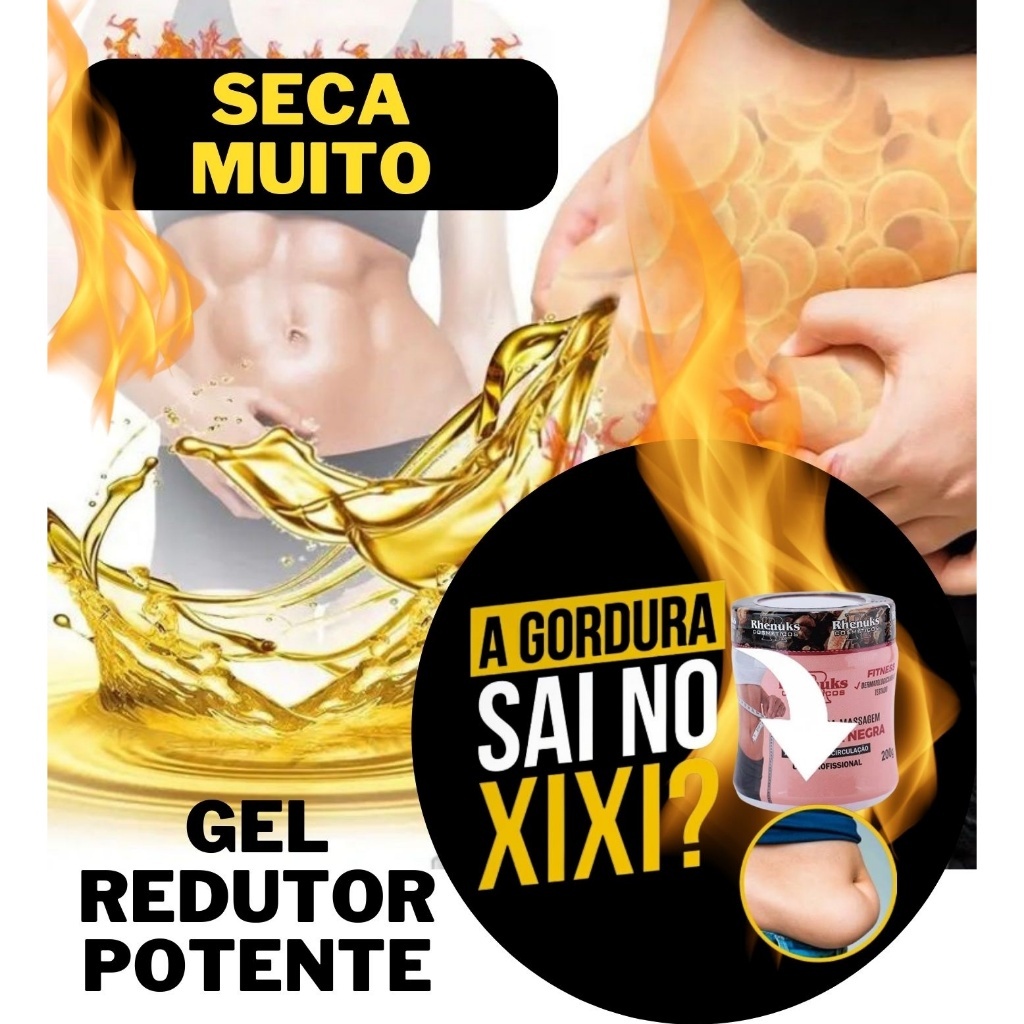 Gel para massagem redutor de medidas corporal e abdominal pimenta negra  200g cada