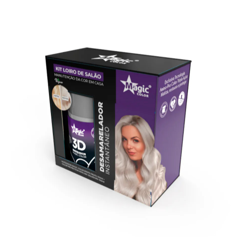 Magic Color Desamarelador Instantâneo Kit Loiro de Salão - Efeito Prata + Máscara Diluidora 100ml