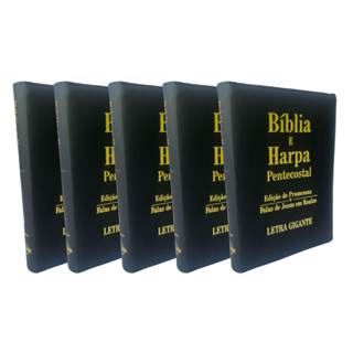 KIT Bíblia Gigante zíper - Preta com Harpa - Papel eco em Oferta na Shopee