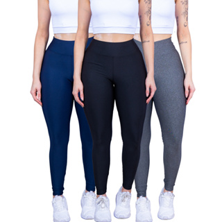 Kit 3 Calças Legging Feminina Original Tecido Grosso Calca Legue Moda LLevo em Oferta na Shopee