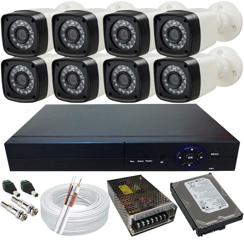 Kit 8 Câmeras Full HD 1080P Cftv Para Monitoramento Residencial e Comercial importado