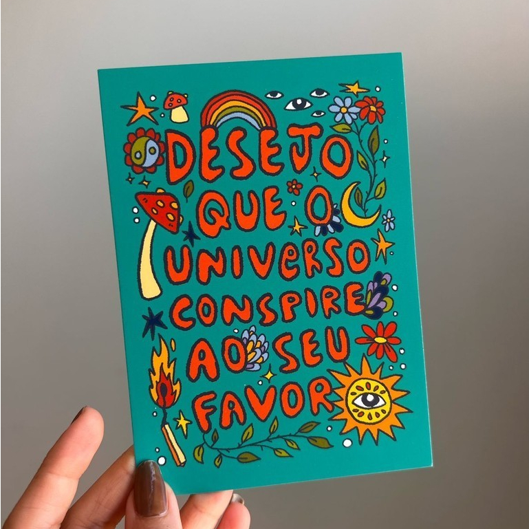 Cartão Desejo que o Universo Conspire ao seu Favor em Oferta na Shopee