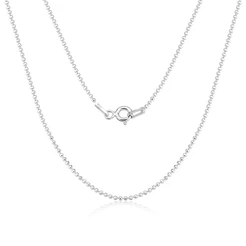 Colar prata 925 corrente bolinha diamantada 45cm prata 925 maciça