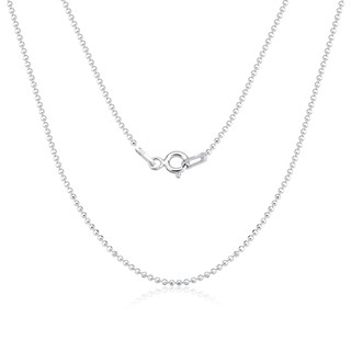 Colar prata 925 corrente bolinha diamantada 45cm prata 925 maciça