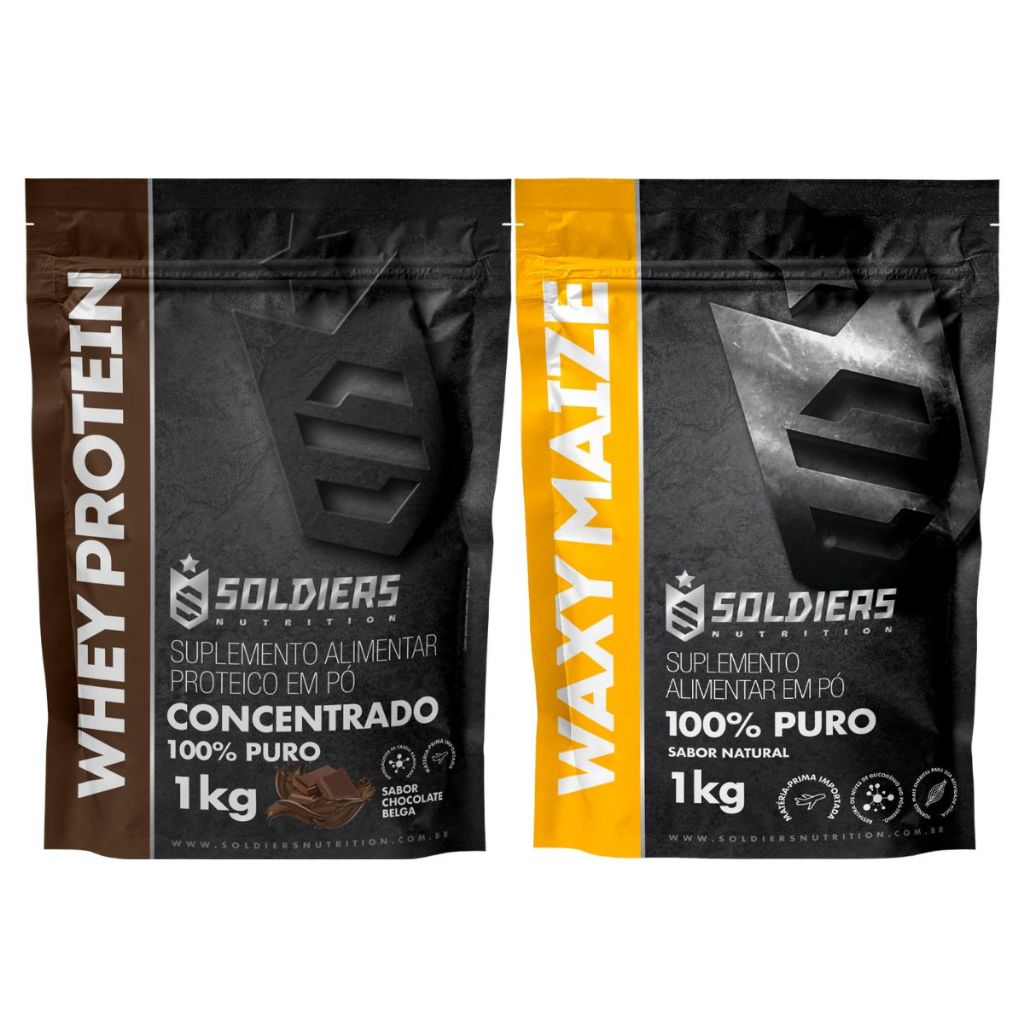 Kit: Whey Protein Concentrado 4Kg + Waxy Maize 2Kg - Soldiers Nutrition