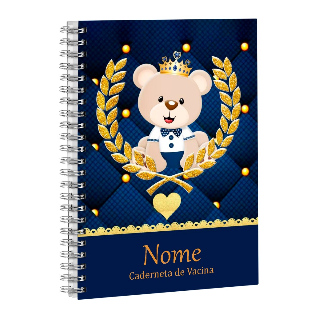 Caderneta de Vacinação Personalizada para Menino – Capa Dura com Nome na Capa
