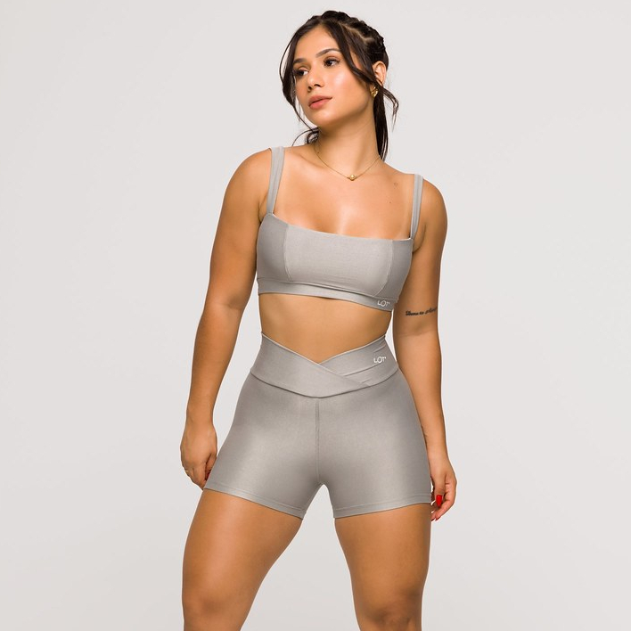 Conjunto Fitness Academia Top e Short Poliamida Treinos Coleção Glow em Oferta na Shopee