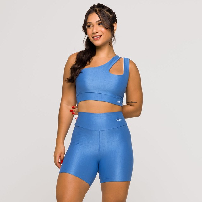 Conjunto Academia Fitness Top e Short Poliamida Treinos Coleção Glow