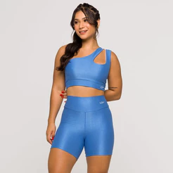 Conjunto Academia Fitness Top e Short Poliamida Treinos Coleção Glow