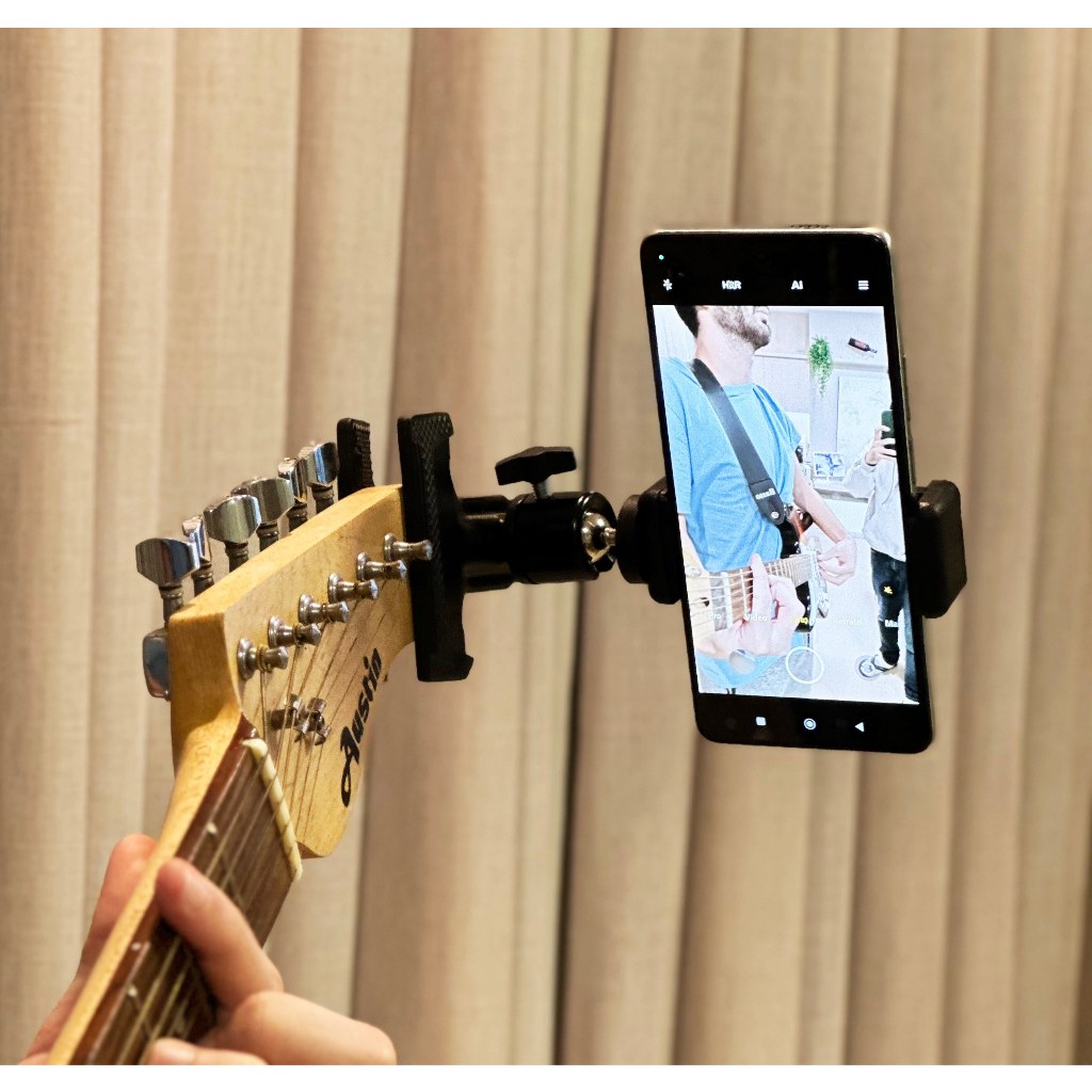 Suporte celular smartphone para violão guitarra contra baixo live vídeos iphone istories gravações