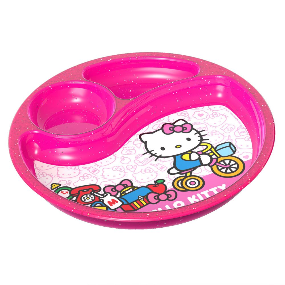 Prato Com Divisória Hello Kitty Plástico - Potte