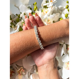 pulseira bracelete festa strass prata casamento debutante madrinha pul-24 em Oferta na Shopee
