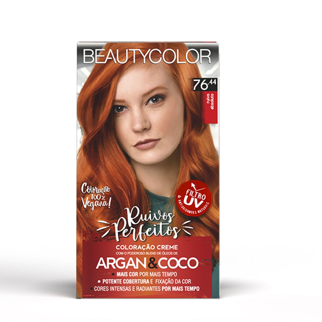 Coloração Kit 76.44 Ruivo Absoluto - Beauty Color