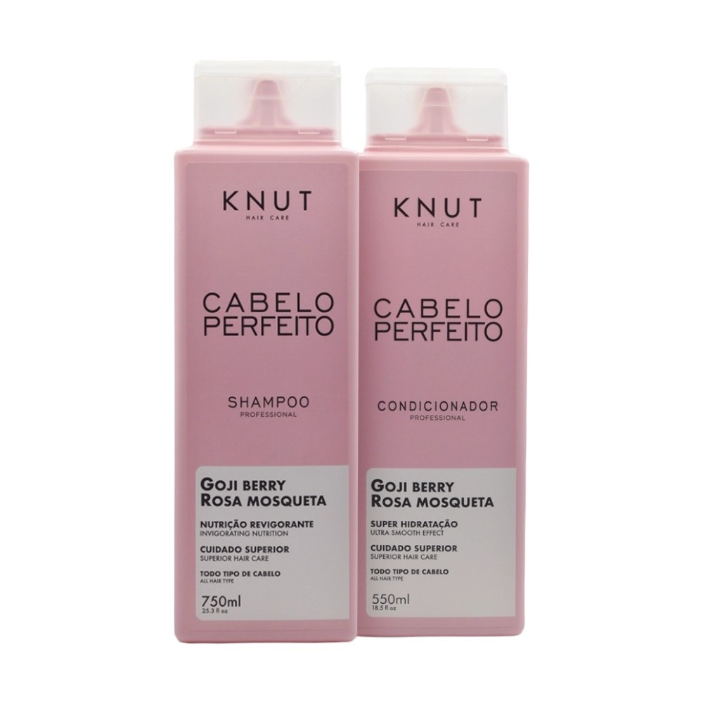 Kit Cabelo Perfeito KNUT (Shampoo 750ml + Condicionador 550ml) - Fórmula Exclusiva