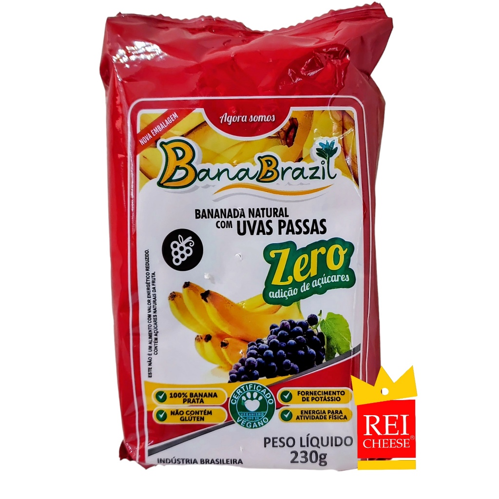 Kit 7 Bananadas Natural Com Uvas Passas Diet Banabrazil