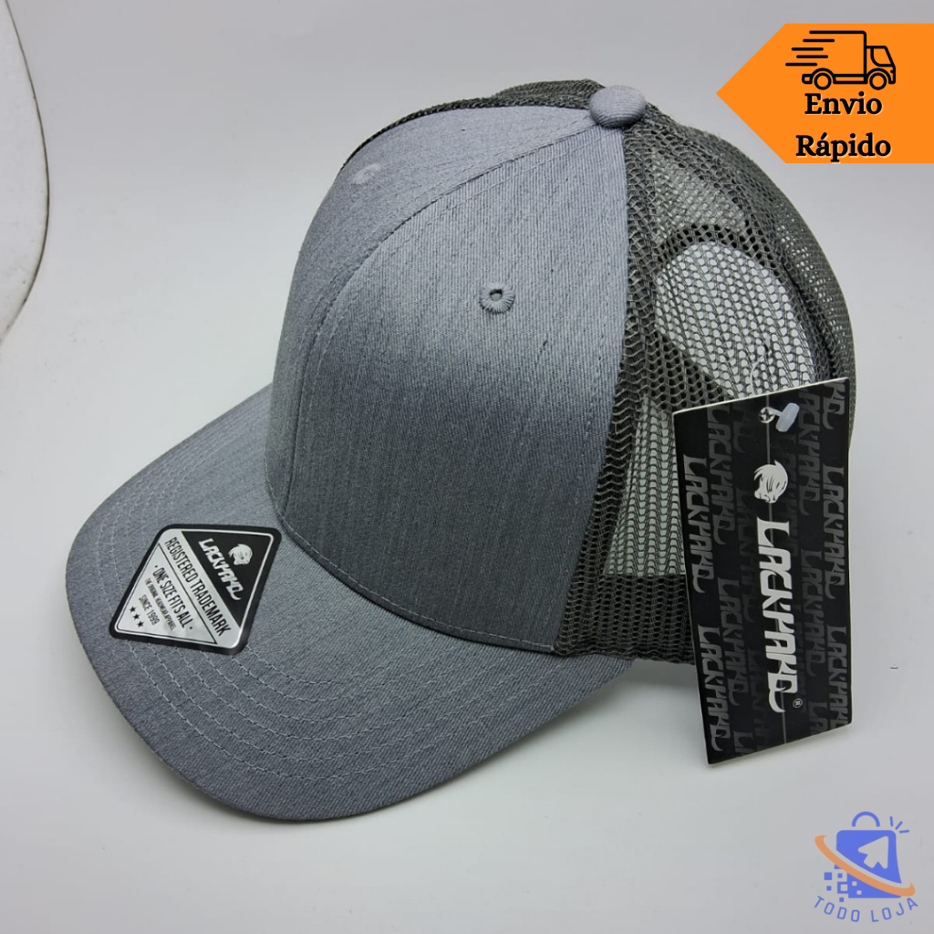 Boné Aba Curva Lackpard Original Com Tela Regulagem Snapback Plástico Unissex Cinza Claro JF-S120 em Oferta na Shopee